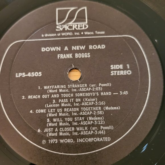 FRANK BOGGS Down A New Road LP 1973 Sacred LPS-4505 Signed Folk Gospel LP2 - Picture 7 of 13